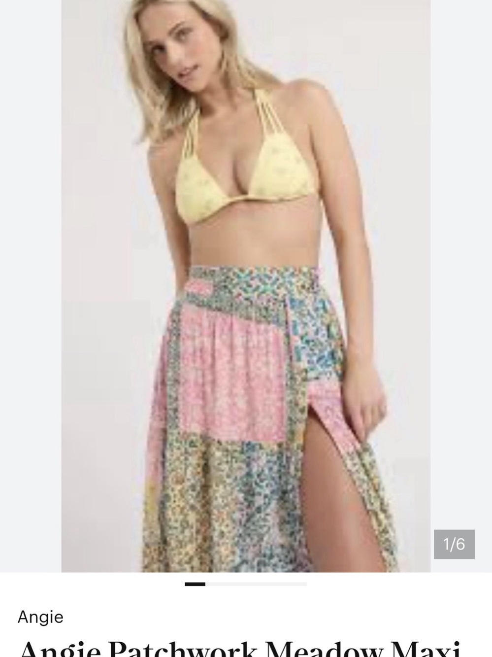 Angie Patchwork Maxi Skirt with Slit (new without tags)